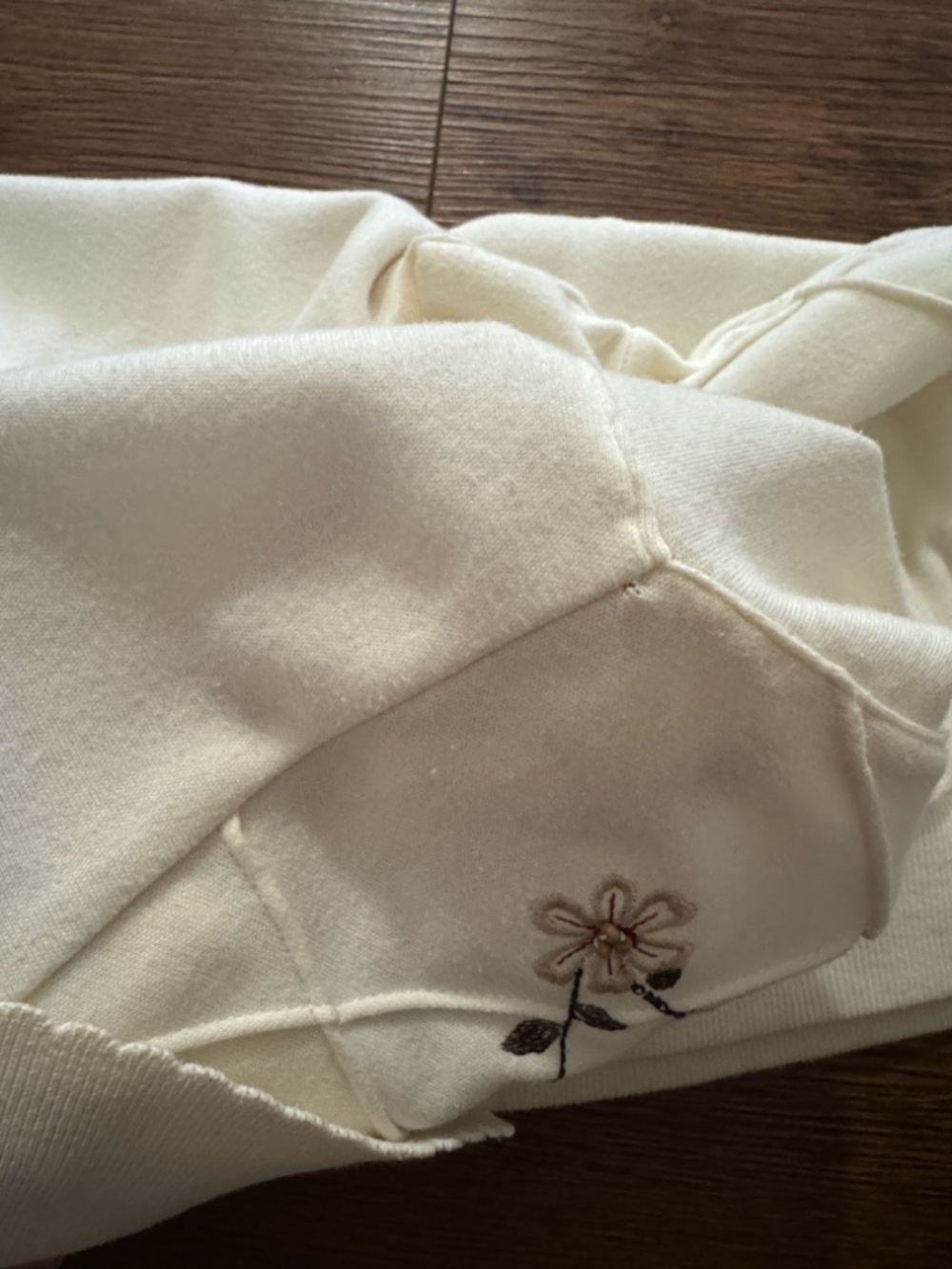 Alfred Dunner Ivory Short-Sleeve Knit Top with Floral Embroidery - Picture 6 of 7